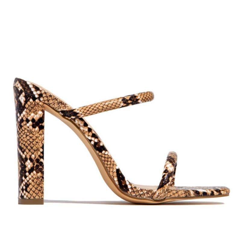 Sandalias Serpiente Efecto (Tacones)
