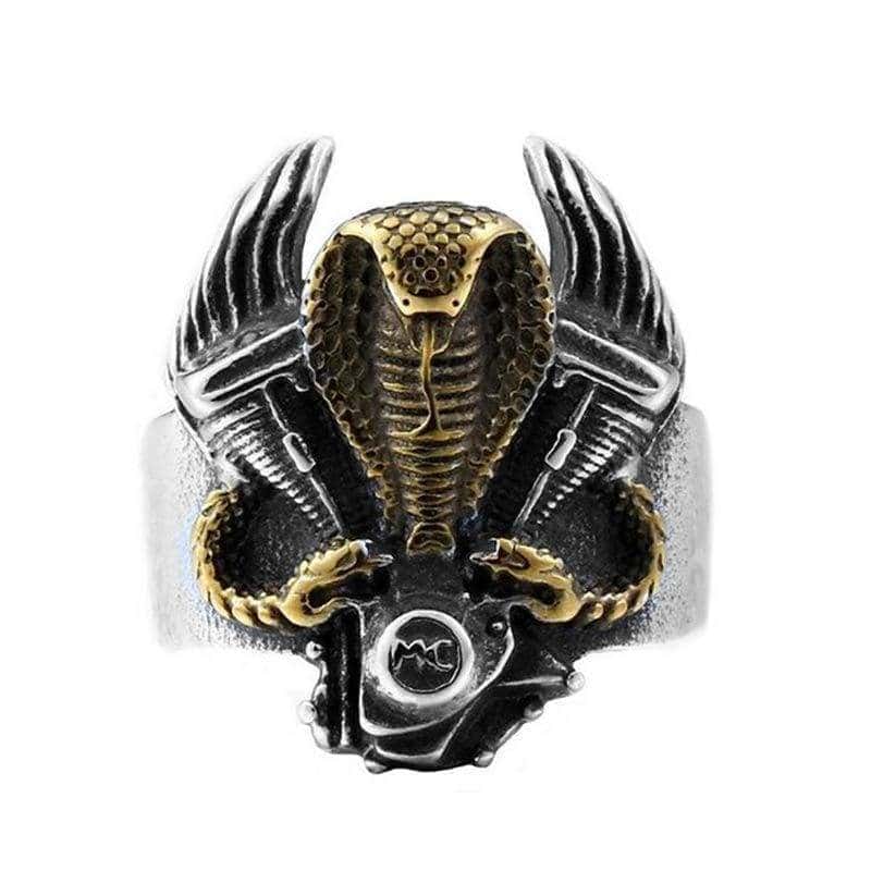 Anillo Serpiente Cobra Biker (Acero)