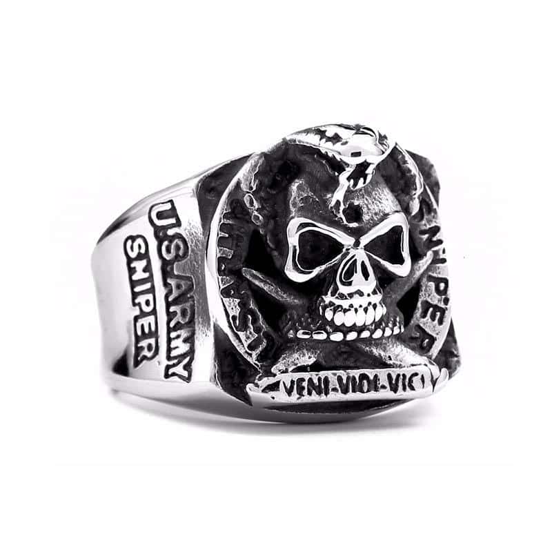 Anillo Serpiente Francotirador De Ee. Uu. (Acero)