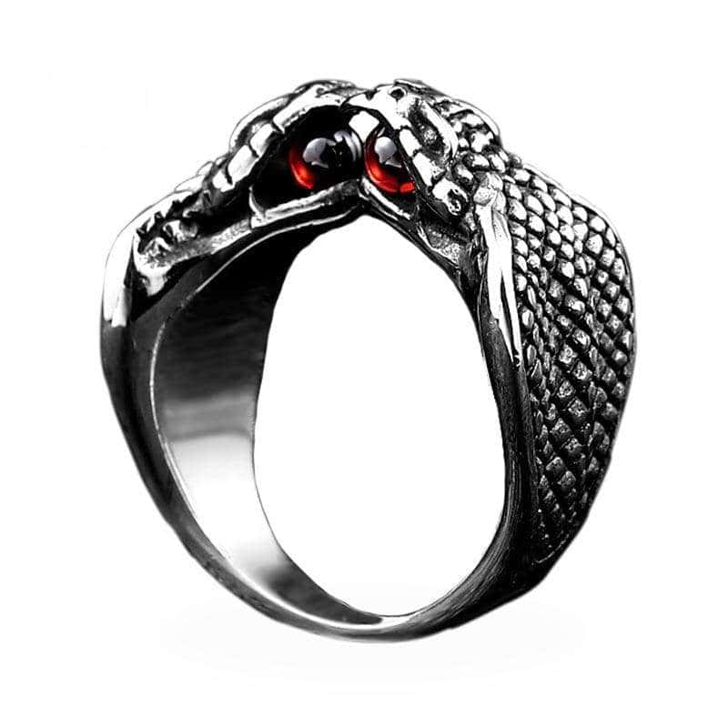 Anillo Serpiente Cobra Siamés (Acero)