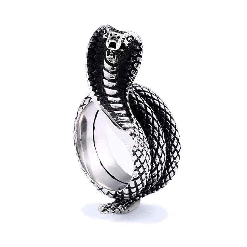 Anillo Serpiente Cobra Enroscada (Acero)