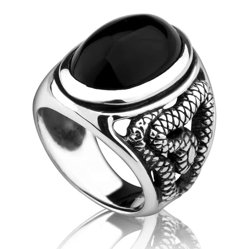Anillo Serpiente Ágata (Plata)