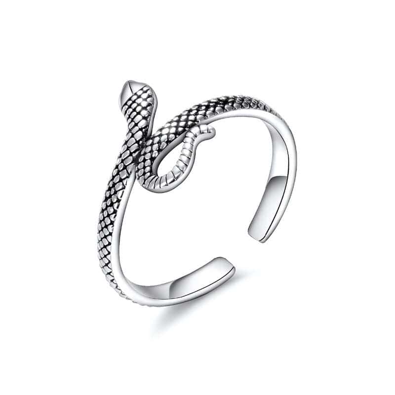 Anillo Serpiente Ajustable (Plata)