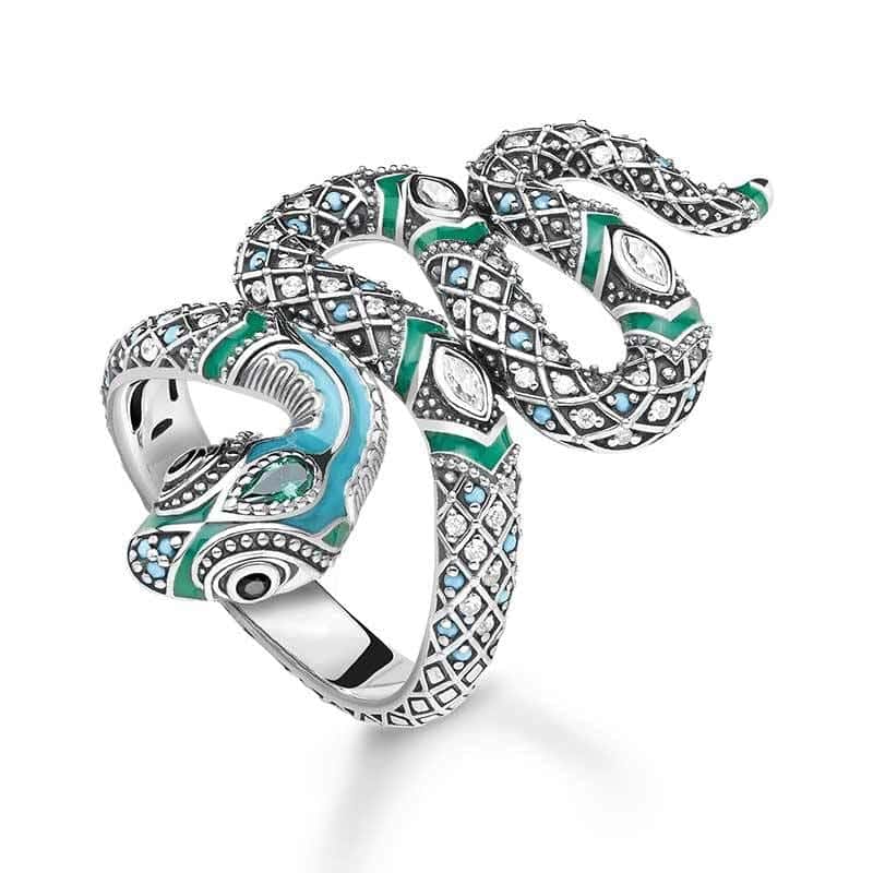 Anillo Serpiente Tropical (Plata)
