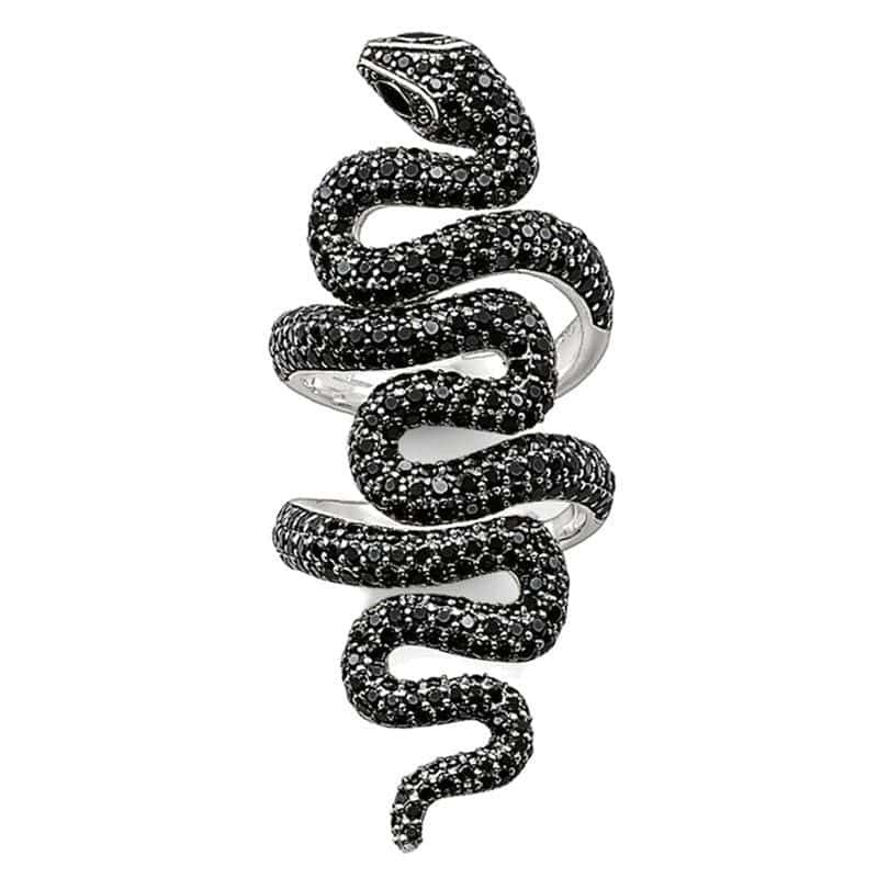 Anillo Serpiente Black Viveza (Plata)
