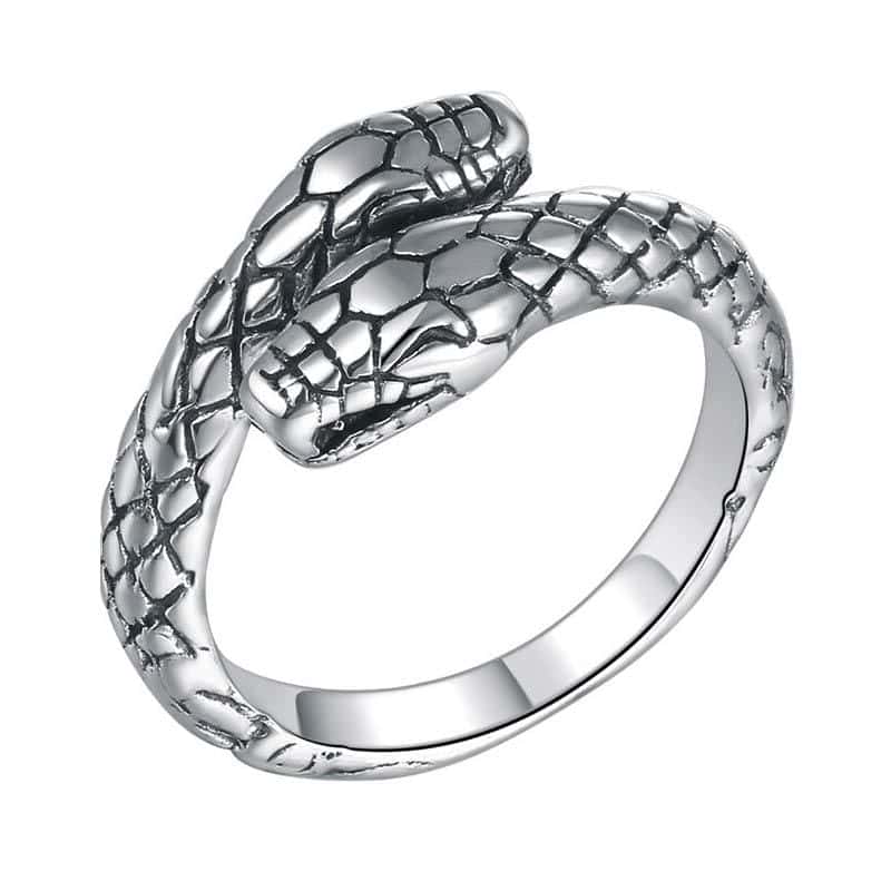 Anillo Serpiente Siamés (Plata)