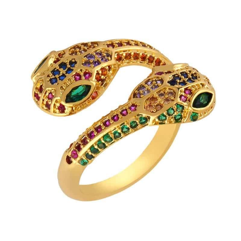 Anillo Serpiente Dos Cabezas (Circonio)