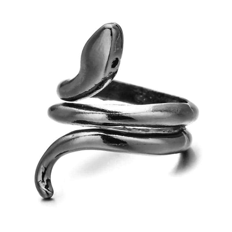 Anillo Serpiente Carbón (Acero)
