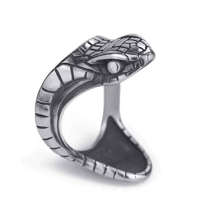 Anillo Serpiente Cabeza De Serpiente (Acero)