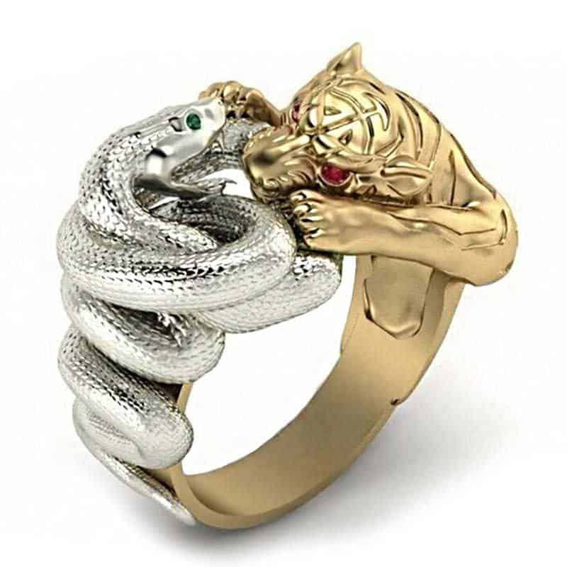 Anillo Serpiente Confrontación (Acero)