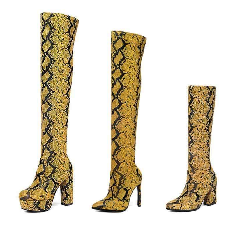 Botas Serpiente Pitón Amarillo