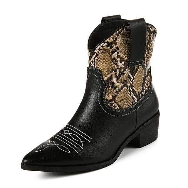 Botines Serpiente Western (Cuero)