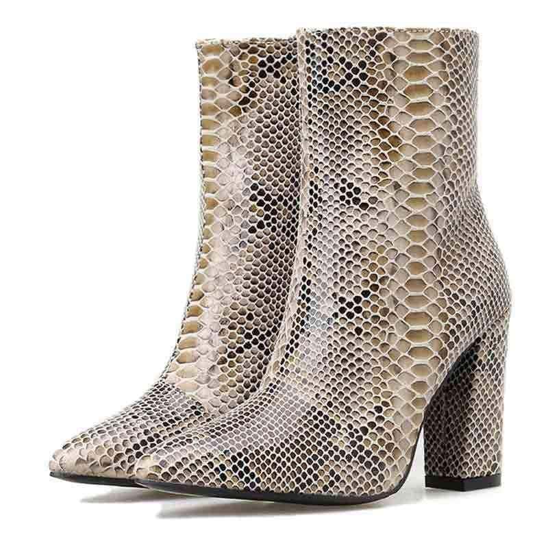 Botines Serpiente Python Marrón