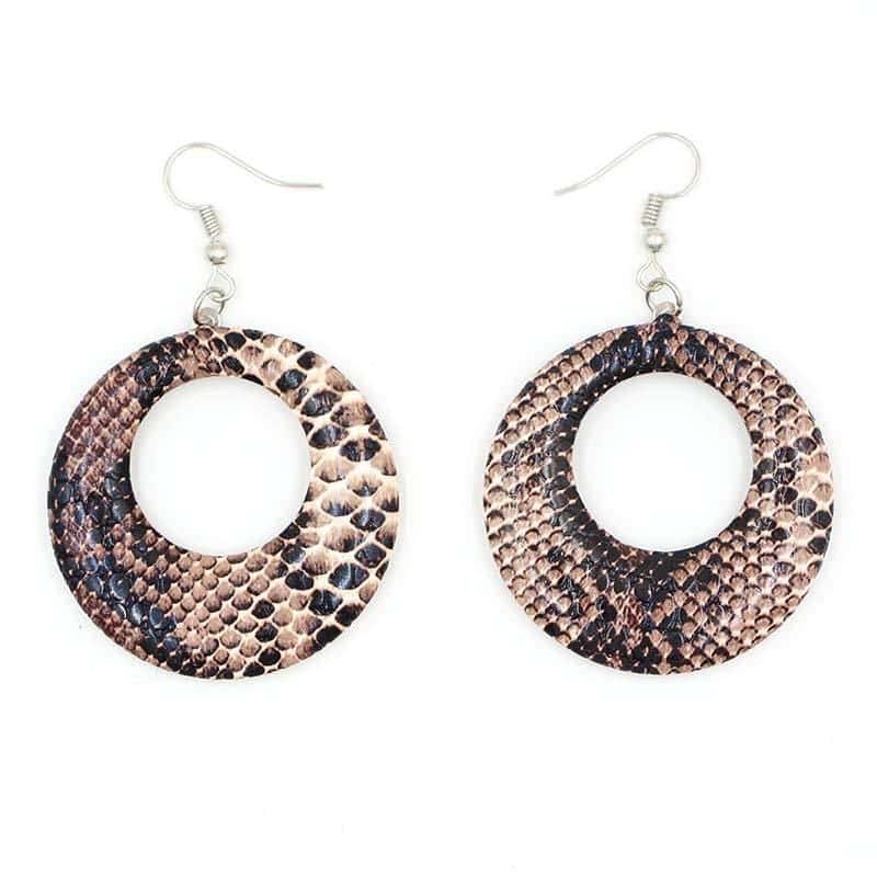 Pendientes Serpiente Cuero De Pitón