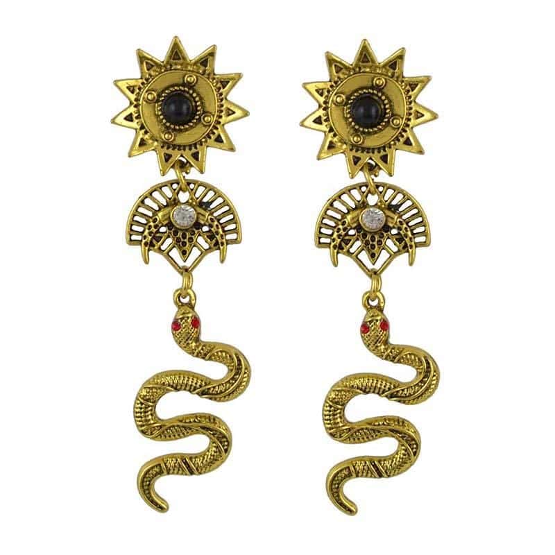 Pendientes Serpiente Víbora Dorada