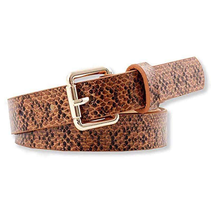 Cinturon Serpiente Python Marrón (Cuero)
