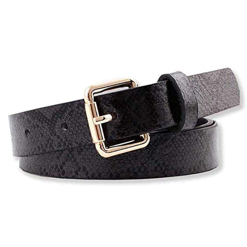 Cinturon Serpiente Python Negro (Cuero)