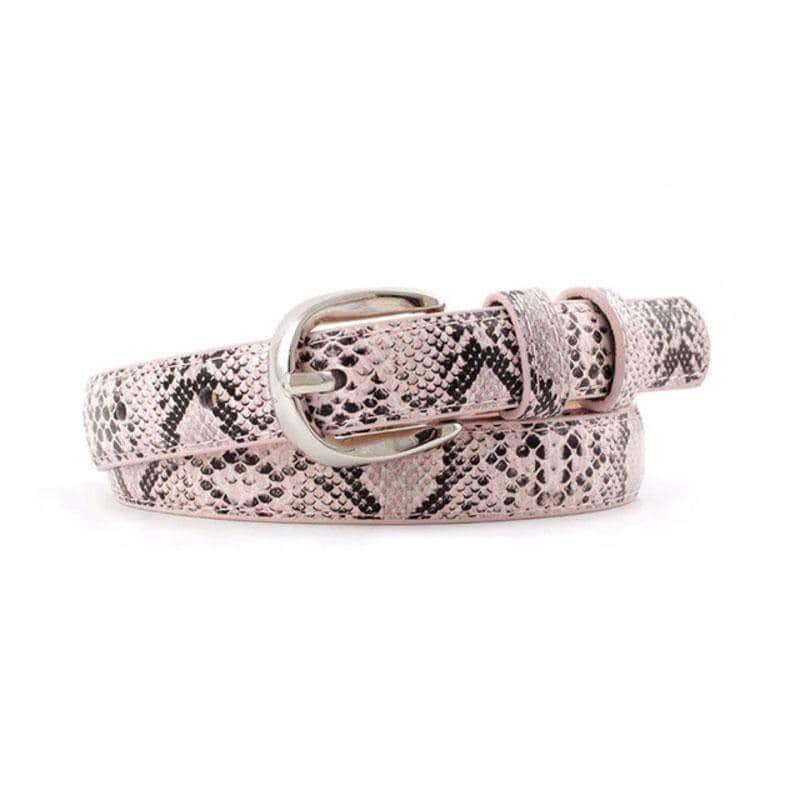 Cinturon Serpiente Python Rosa (Cuero)
