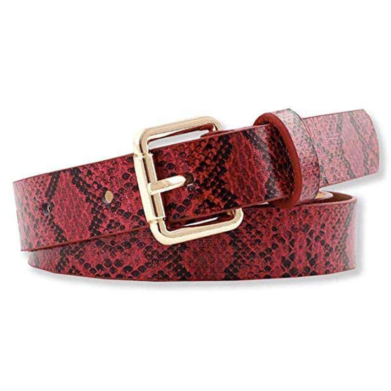 Cinturon Serpiente Python Rojo (Cuero)