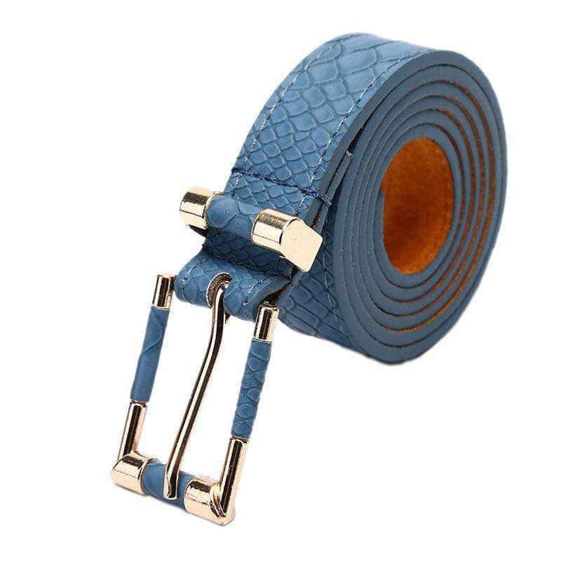 Cinturon Serpiente Elegante Azul (Cuero)