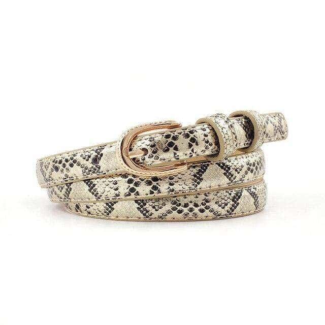 Cinturon Serpiente Estampado Oro