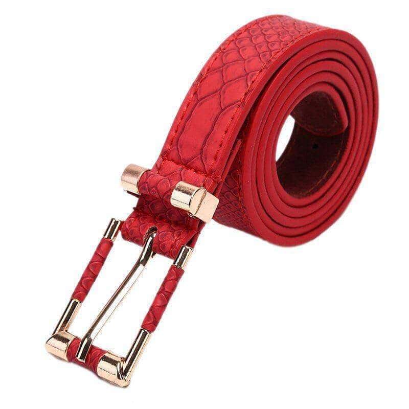 Cinturon Serpiente Elegante Roja (Cuero)