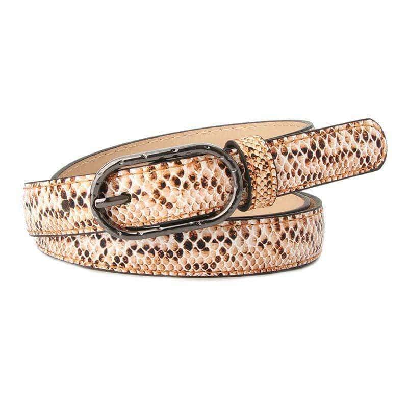 Cinturon Serpiente Vintage Beige