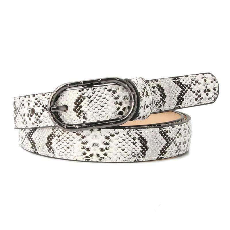 Cinturon Serpiente Vintage Blanco
