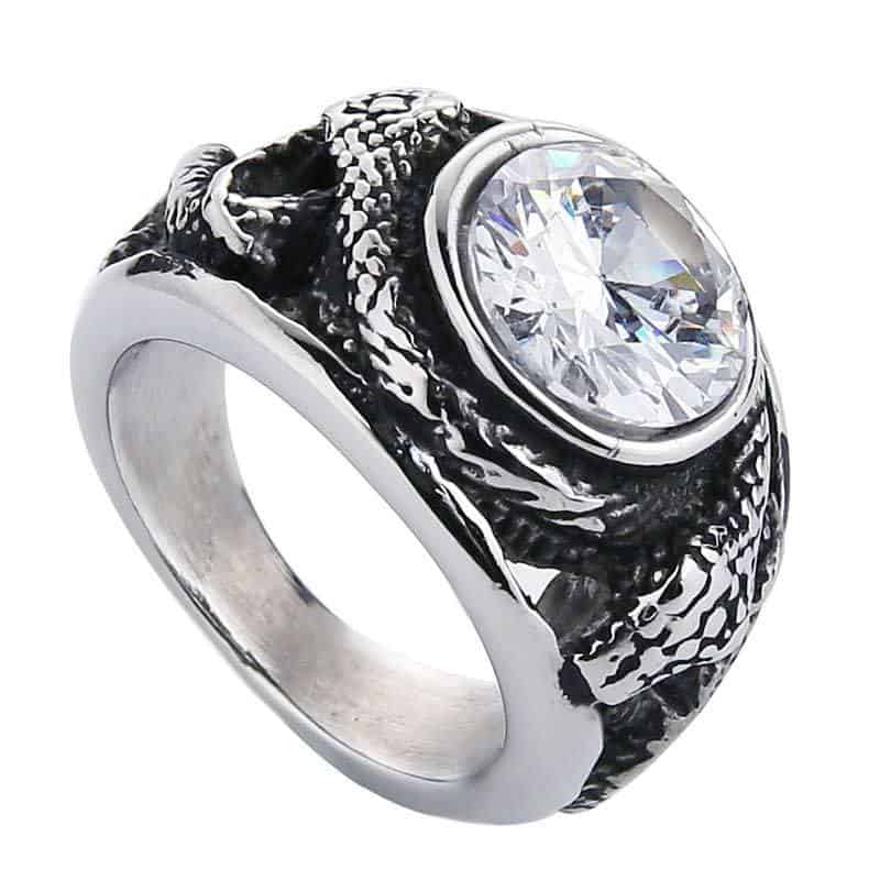 Anillo Serpiente Anillo De Sello (Acero)