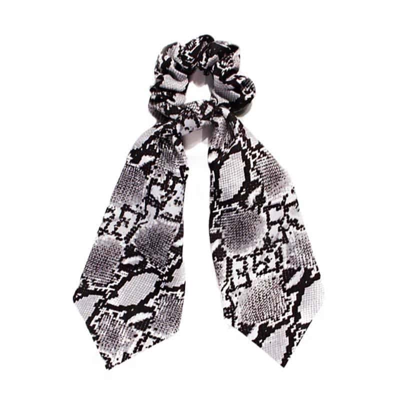 Coletero Serpiente Scrunchie Con Lazo Gris