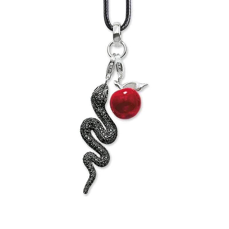 Collar Serpiente Manzana Roja (Plata)
