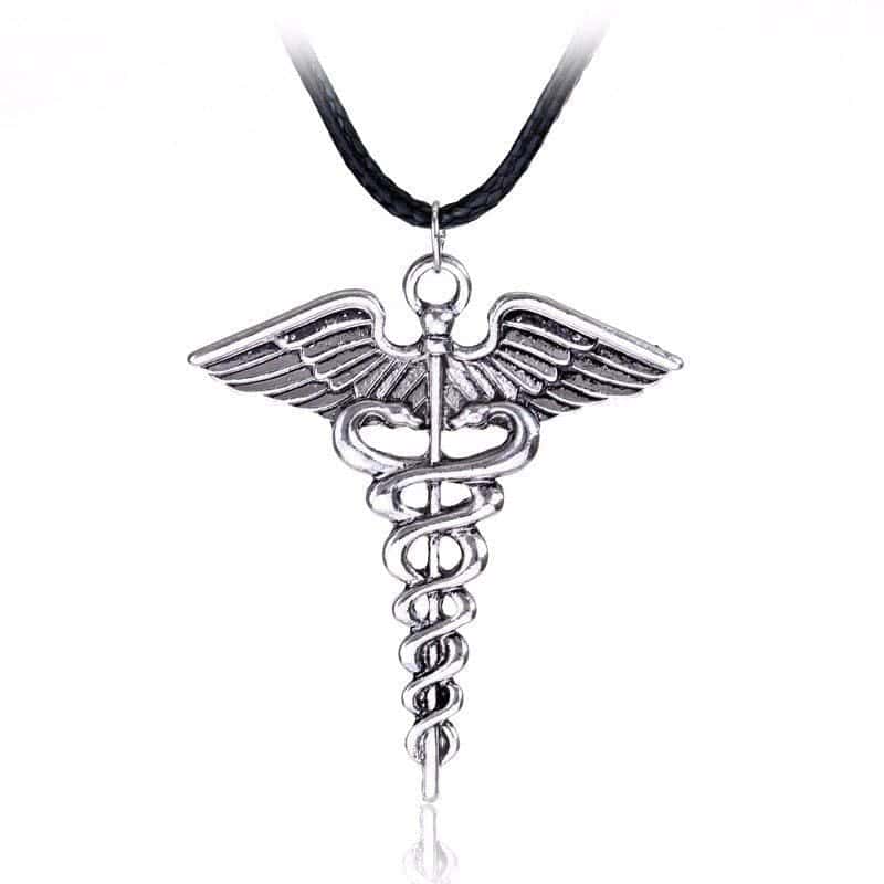 Collar Serpiente Caduceo (Plata)