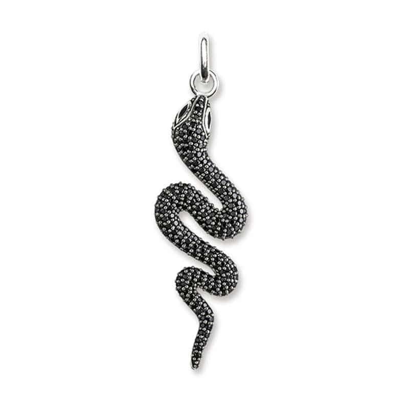 Collar Serpiente Mamba Negro (Plata)