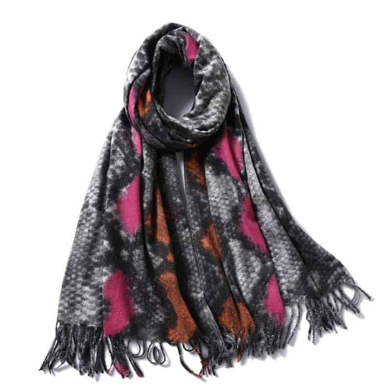 Bufanda Serpiente Rosa Y Naranja