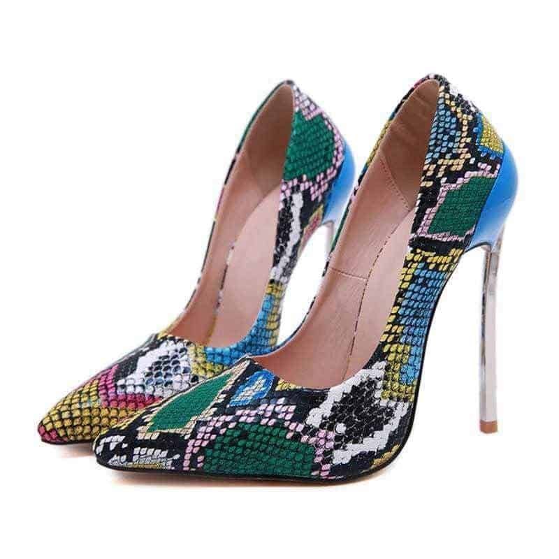 Zapatos Tacon Serpiente Arlequín (Python)
