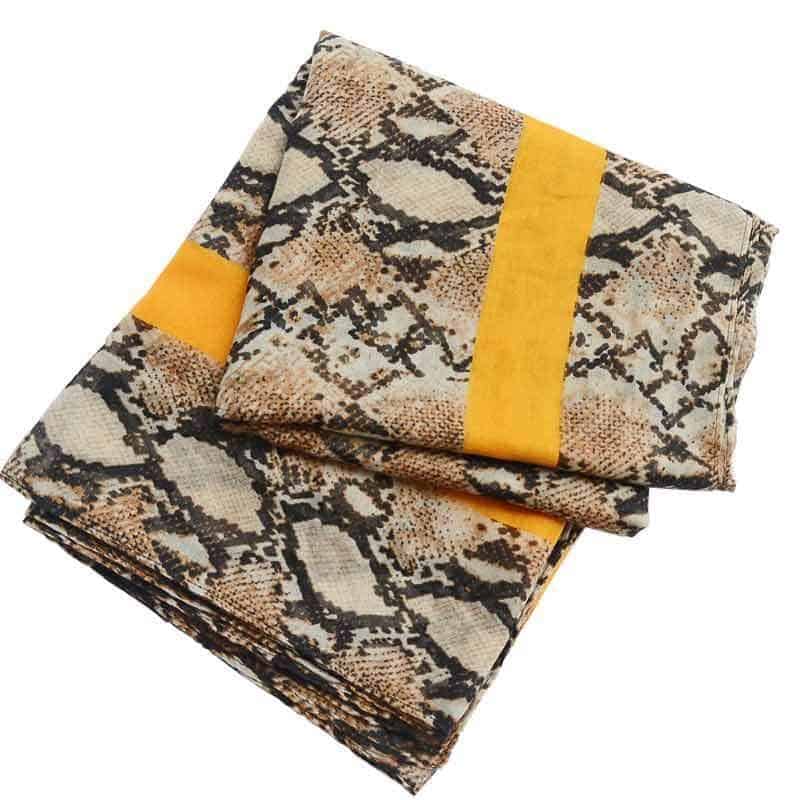 Pañuelo Serpiente Beige Y Amarillo