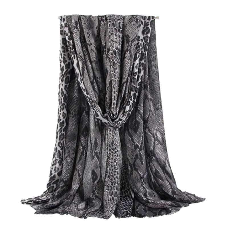 Pañuelo Serpiente Leopardo Gris