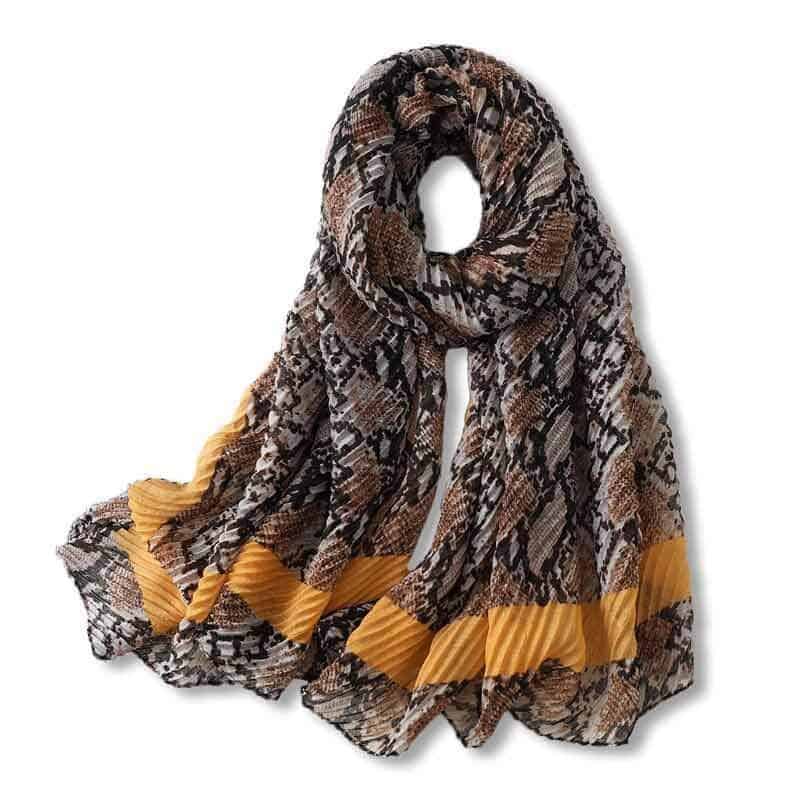 Pañuelo Serpiente Marrón Y Amarillo