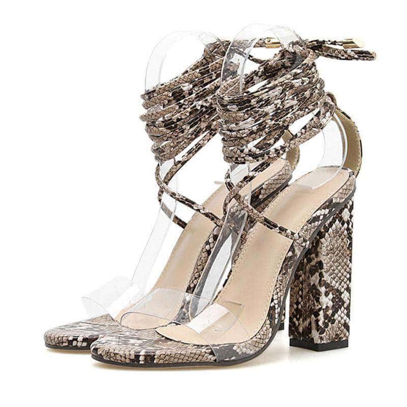Sandalias Tacon Serpiente Altos