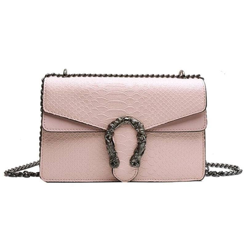 Bolso Serpiente Python Rosa