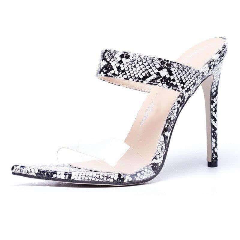 Sandalias Serpiente Blancos (Tacones)