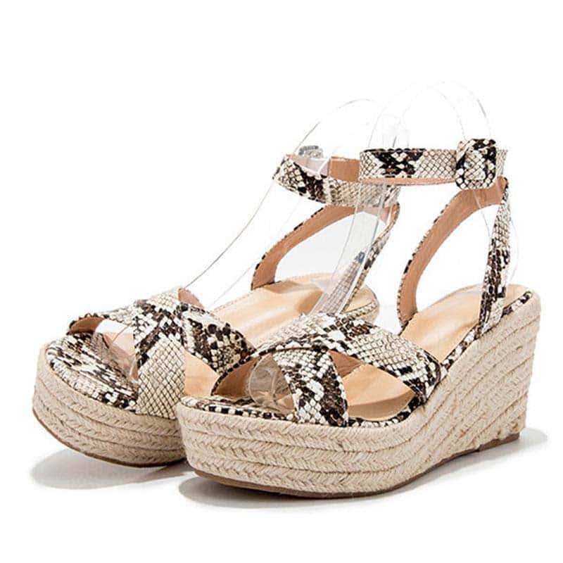Sandalias Serpiente Cuñas (Tacones)