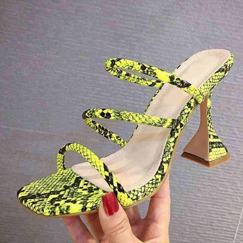 Sandalias Serpiente Imitación (Tacones)