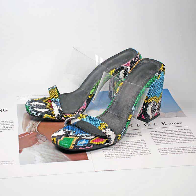 Sandalias Serpiente Patrón (Tacones)