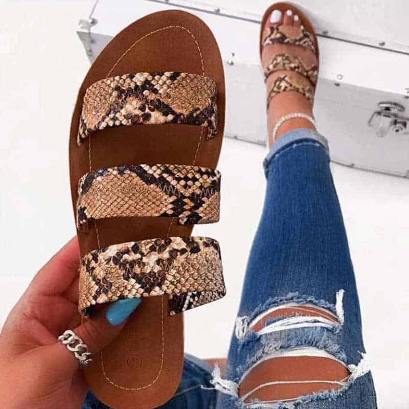 Sandalias Serpiente Plano