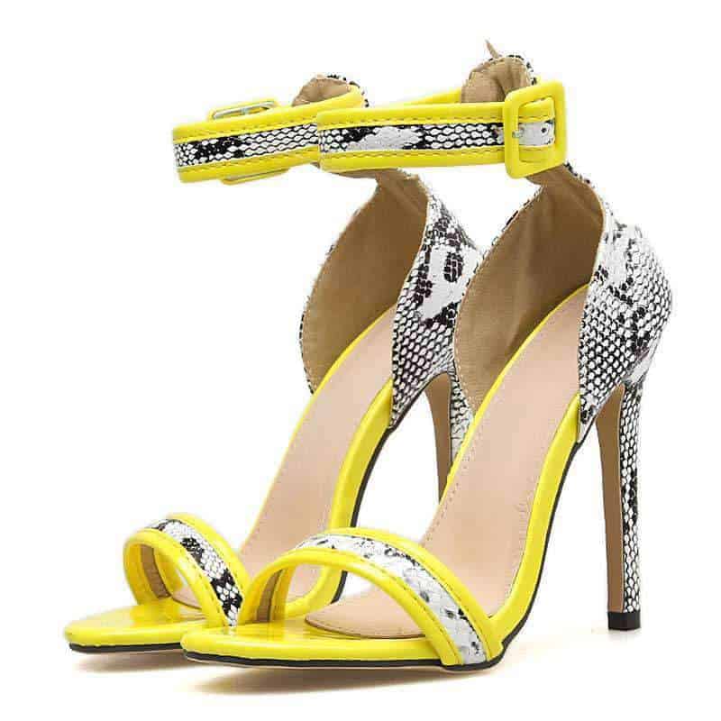 Sandalias Tacon Serpiente Patrón
