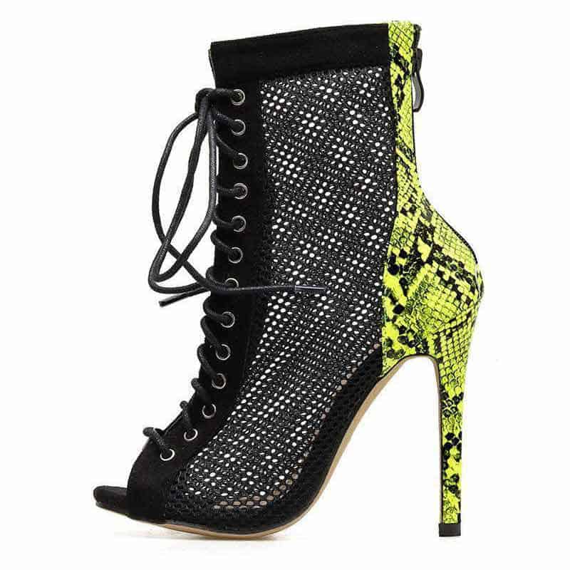 Tacones Serpiente Pitón Fluo