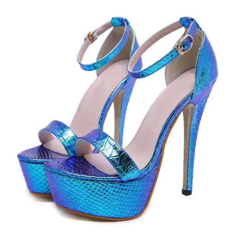 Tacones Serpiente Azul